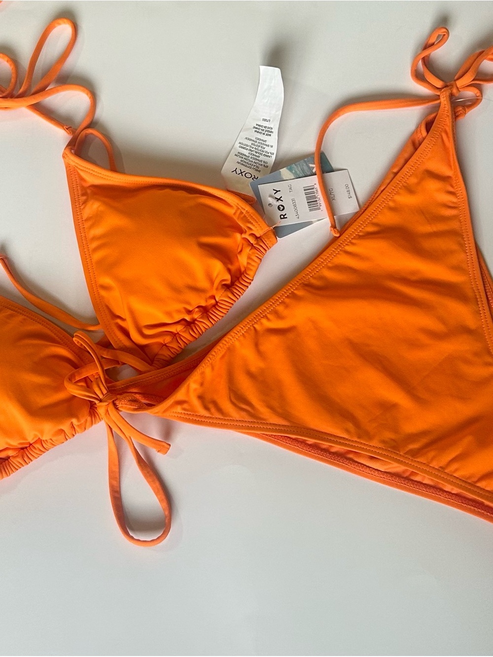 NEW Roxy Women’s Orange Triangle String Bikini - Picture 5 of 7